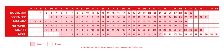 calendari temporada pal arinsal